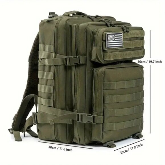 45L Tactical Backpack Green Waterproof Multi Compartment for Hiking, Camping - Picture 4 of 5